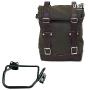 Canvas side pannier 10l-14l + right subframe hp2 Color : Green/Brown