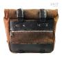 Cult side pannier in waxed suede with aluminium back plate + stainless steel quick release system and lock (exhaust side) Color : Brown
