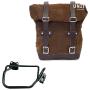 Waxed suede side pannier 10l-14l + right subframe hp2 Color : Brown