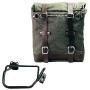 Canvas side pannier scram 22l-30l + right subframe bmw hp2 Color : Green/Brown