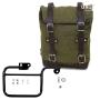 Side pannier canvas + subframe k series Color : Green/Brown