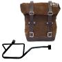 Waxed suede side pannier + right subframe guzzi v7_850 Color : Brown