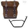 Waxed suede side pannier + subframe r1200 gs lc Color : Brown