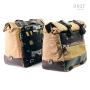 Pair of cult side bags in canvas 40l - 50l + pair of aluminum plates Color : Beige brown