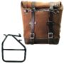 Sacoche latérale scram en croûte de cuir 22l-30l + cadre de sacoche droite pour kit sportail r18 Couleur : Marron