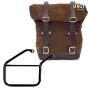 Waxed suede side pannier + right subframe triumph trident 660 Color : Brown
